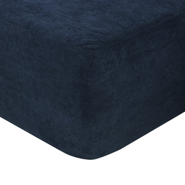 English Elm 85" Cloud Modular Sectional Deep Seat Cotton Linen Sofa with Reversible Chaise Lounge Blue - A W3975P501415