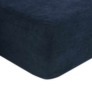 English Elm 85" Cloud Modular Sectional Deep Seat Cotton Linen Sofa with Reversible Chaise Lounge Blue - B W3975P501416