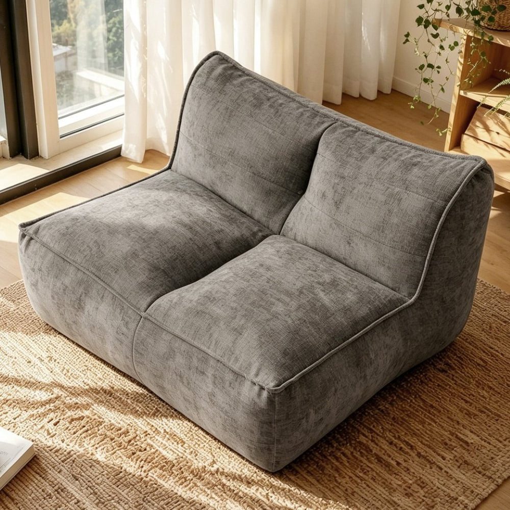 English Elm Togo Slouchy Floor Sofa Chenille Upholstered Cloud Lounge Chair for Bedroom or Dorm W3975P502470