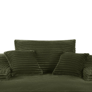 English Elm New Convertible Chaise Lounge Sleeper Sofa with Cup Holder Wide Armrest for Living Room Green Plush W3975P502851