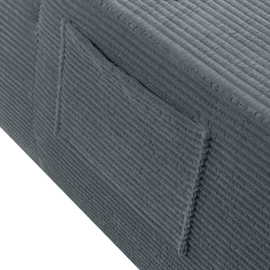English Elm New Convertible Chaise Lounge Sleeper Sofa with Cup Holder Wide Armrest for Living Room Grey Corduroy W3975P502853