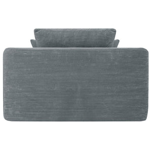 English Elm New Convertible Chaise Lounge Sleeper Sofa with Cup Holder Wide Armrest for Living Room Grey Corduroy W3975P502853