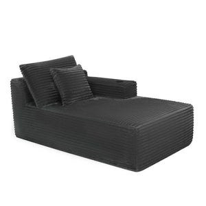 English Elm 37.5-Inch Velvet Modular Chaise with Cup Holder for Stylish Living Room Sectionals Grey Right Chaise W3975P502885