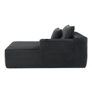 English Elm 37.5-Inch Velvet Modular Chaise with Cup Holder for Stylish Living Room Sectionals Grey Right Chaise W3975P502885