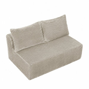 English Elm Over 58 Inch Velvet Sectional Chaise Sofa with Cup Holder for Modern Living Spaces W3975P502916