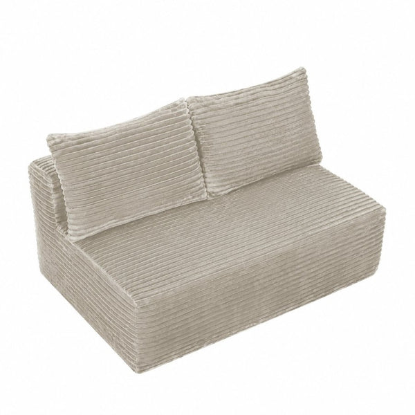 English Elm Over 58 Inch Velvet Sectional Chaise Sofa with Cup Holder for Modern Living Spaces W3975P502916