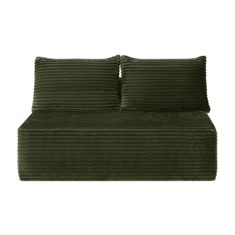 English Elm 58-Inch Velvet Sectional Chaise Lounge with Reversible Configuration for Compact Living Rooms Green W3975P502926