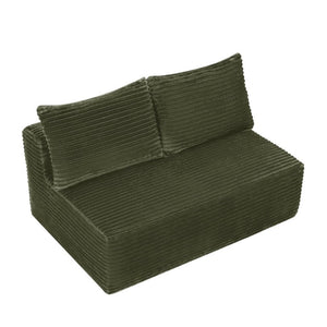 English Elm 58-Inch Velvet Sectional Chaise Lounge with Reversible Configuration for Compact Living Rooms Green W3975P502926
