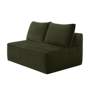 English Elm 58-Inch Velvet Sectional Chaise Lounge with Reversible Configuration for Compact Living Rooms Green W3975P502926