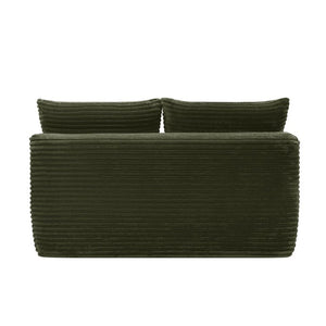 English Elm 58-Inch Velvet Sectional Chaise Lounge with Reversible Configuration for Compact Living Rooms Green W3975P502926