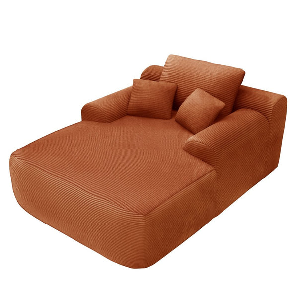 English Elm New Corduroy Convertible Chaise Lounge Sleeper Chair with Pillows for Living Room W3975P505135