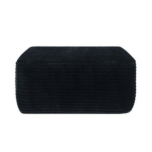 English Elm 373-001/Ottoman//Black/Plush Rectangular Plush Ottoman Low Profile Seating for Modern Living Rooms Black W3975P510432