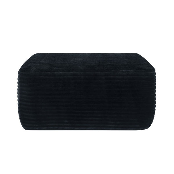 English Elm 373-001/Ottoman//Black/Plush Rectangular Plush Ottoman Low Profile Seating for Modern Living Rooms Black W3975P510432