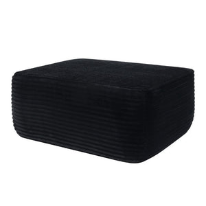English Elm 373-001/Ottoman//Black/Plush Rectangular Plush Ottoman Low Profile Seating for Modern Living Rooms Black W3975P510432
