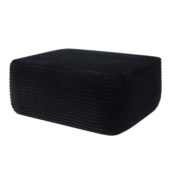 English Elm 373-001/Ottoman//Black/Plush Rectangular Plush Ottoman Low Profile Seating for Modern Living Rooms Black W3975P510432