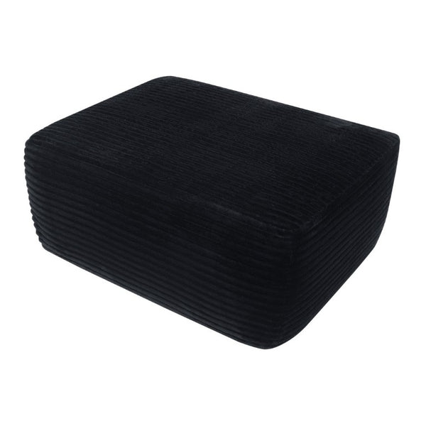 English Elm 373-001/Ottoman//Black/Plush Rectangular Plush Ottoman Low Profile Seating for Modern Living Rooms Black W3975P510432