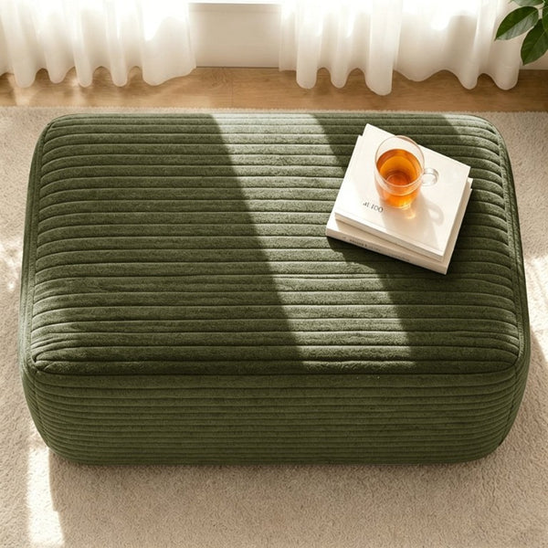 English Elm 373-001/Ottoman//Black/Plush Rectangular Plush Ottoman Low Profile Seating for Modern Living Rooms Green W3975P510436