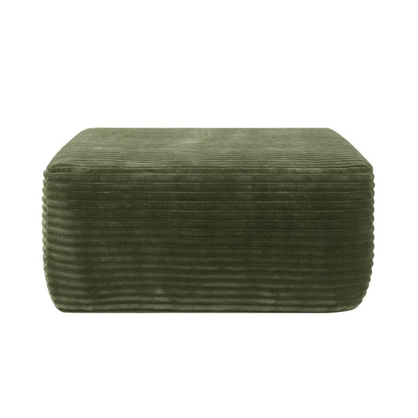 English Elm 373-001/Ottoman//Black/Plush Rectangular Plush Ottoman Low Profile Seating for Modern Living Rooms Green W3975P510436