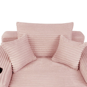 English Elm New Convertible Chaise Lounge Sleeper Sofa with Cup Holder Wide Armrest for Living Room Pink Plush W3975P515152