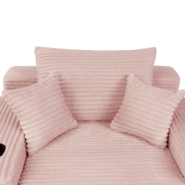 English Elm New Convertible Chaise Lounge Sleeper Sofa with Cup Holder Wide Armrest for Living Room Pink Plush W3975P515152