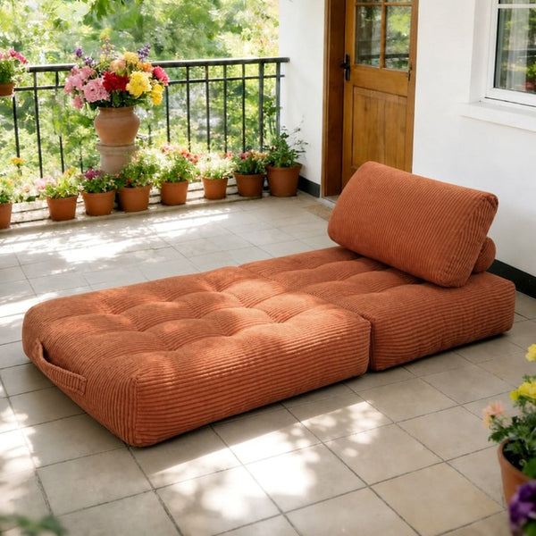 English Elm 70.8Corduroy Oversized Bean Bag Lounge Sofa Plush Cloud Couch for Dorm or Living Room W3975P515166