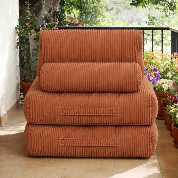 English Elm 70.8Corduroy Oversized Bean Bag Lounge Sofa Plush Cloud Couch for Dorm or Living Room W3975P515166