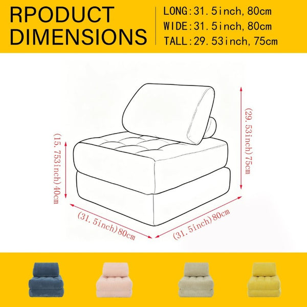 English Elm 70.8Corduroy Oversized Bean Bag Lounge Sofa Plush Cloud Couch for Dorm or Living Room W3975P515166