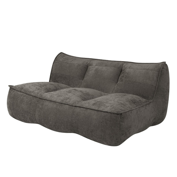 English Elm Double Caterpillar Bean Bag Couch Faux Fur Cloud Sofa for Bedroom or Dorm Lounge W3975P516698