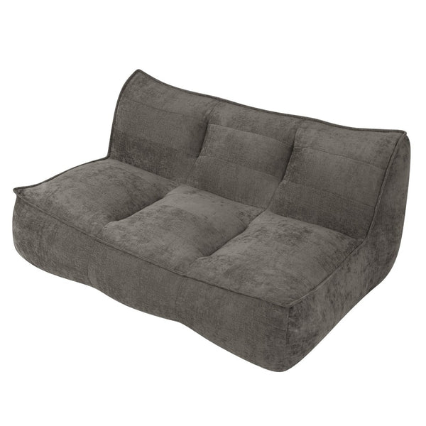 English Elm Double Caterpillar Bean Bag Couch Faux Fur Cloud Sofa for Bedroom or Dorm Lounge W3975P516698
