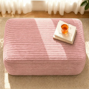English Elm 373-001/Ottoman//Pink/Plush Corduroy Sectional Ottoman Plush Ribbed Upholstery Cozy Living Room Accent W3975P519663