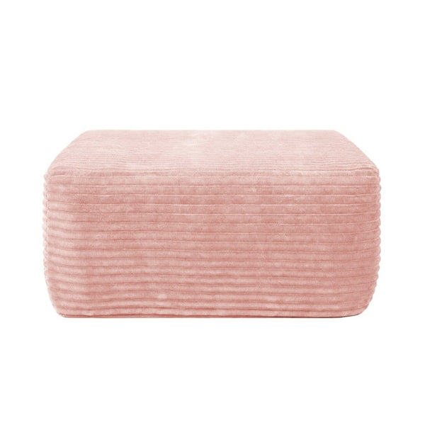 English Elm 373-001/Ottoman//Pink/Plush Corduroy Sectional Ottoman Plush Ribbed Upholstery Cozy Living Room Accent W3975P519663