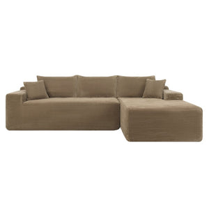 English Elm 96.9''Cloud Modular Sectional Corduroy Sofa with Deep Seat and L Shaped Chaise for Living Room Coffee W3975P519737