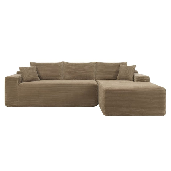 English Elm 96.9''Cloud Modular Sectional Corduroy Sofa with Deep Seat and L Shaped Chaise for Living Room Coffee W3975P519737