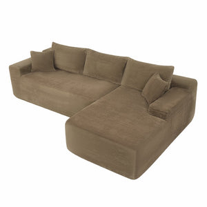 English Elm 96.9''Cloud Modular Sectional Corduroy Sofa with Deep Seat and L Shaped Chaise for Living Room Coffee W3975P519737