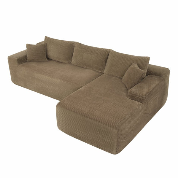 English Elm 96.9''Cloud Modular Sectional Corduroy Sofa with Deep Seat and L Shaped Chaise for Living Room Coffee W3975P519737