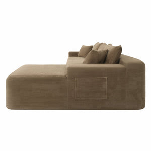English Elm 96.9''Cloud Modular Sectional Corduroy Sofa with Deep Seat and L Shaped Chaise for Living Room Coffee W3975P519737