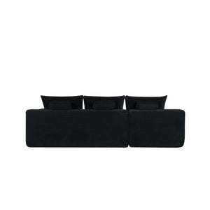 English Elm 96.9''Cloud Modular Sectional Corduroy Sofa with Deep Seat and L Shaped Chaise for Living Room Black W3975P519977