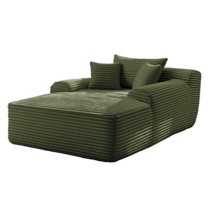 English Elm New Striped Corduroy Convertible Sleeper Chair with Wide Armrest and Two Throw Pillows W3975P521225