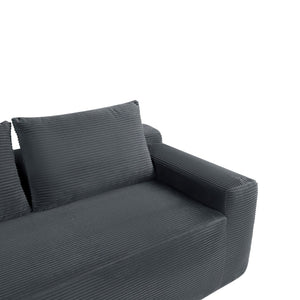 English Elm New Cloud Sectional Sofa Deep Seated Corduroy Upholstered L-Shape for Living Room W3975P525438