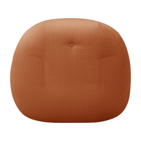 English Elm Corduroy Bean Bag Lounge Chair Soft Faux Fur Seat for Gaming Reading or Living Room Orange W3975P530974