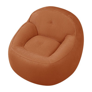 English Elm Corduroy Bean Bag Lounge Chair Soft Faux Fur Seat for Gaming Reading or Living Room Orange W3975P530974