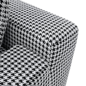 English Elm Convertible Corduroy Chaise Sleeper Chair Houndstooth Lounge Sofa Bed with Cup Holder W3975P533644