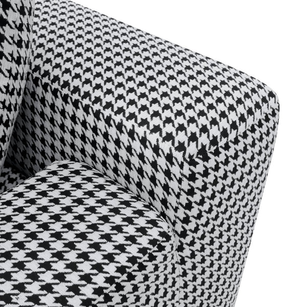English Elm Convertible Corduroy Chaise Sleeper Chair Houndstooth Lounge Sofa Bed with Cup Holder W3975P533644