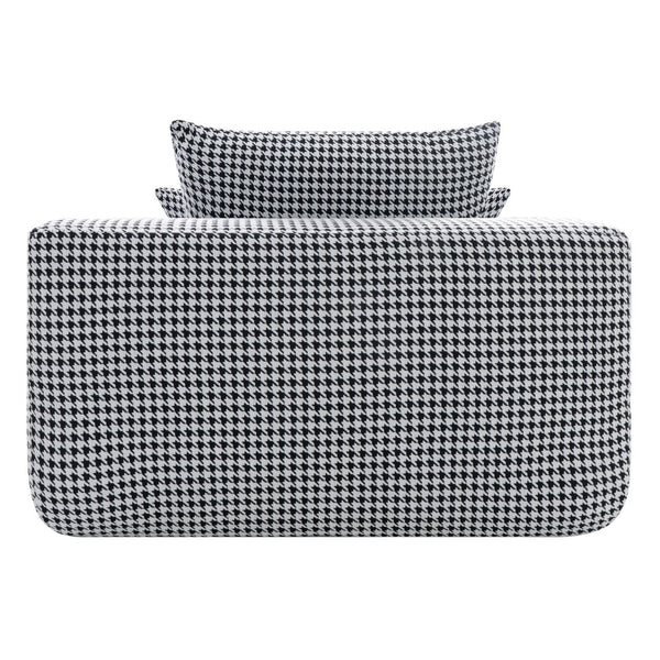 English Elm Convertible Corduroy Chaise Sleeper Chair Houndstooth Lounge Sofa Bed with Cup Holder W3975P533644