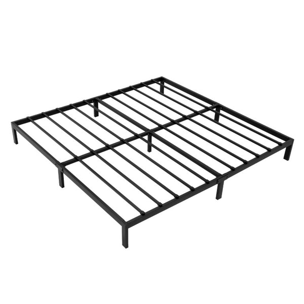 English Elm King Platform Bed Faux Leather Upholstered Frame with Padded Headboard No Box Spring King Brown W3975P539410