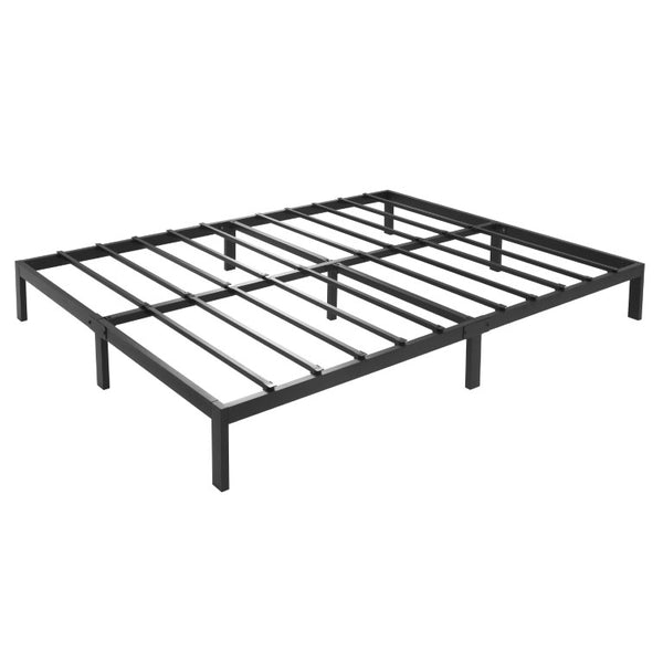 English Elm King Platform Bed Faux Leather Upholstered Frame with Padded Headboard No Box Spring Queen Beige W3975P539414