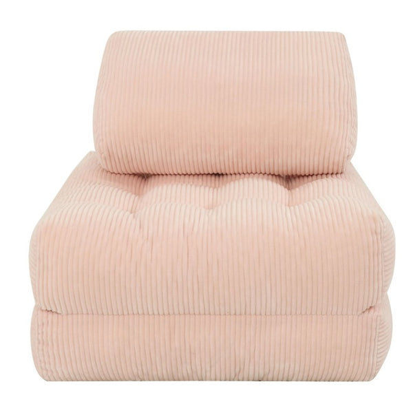 English Elm 62.9Corduroy Foldable Cloud Beanbag Sofa Bed Plush Lounge Chair for Dorm or Bedroom W3975P543982