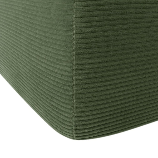 English Elm Upholstered Modular Floor Sofa with Corduroy Fabric and Low Profile Lounge Design Green Left W3975P557444