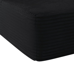 English Elm 108" Cloud Modular Sectional Corduroy Couch Deep Lounge Seating with Built-in Pockets Black Left W3975S00084
