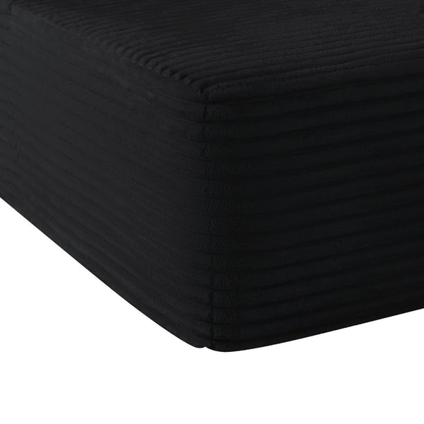 English Elm 108" Cloud Modular Sectional Corduroy Couch Deep Lounge Seating with Built-in Pockets Black Left W3975S00084